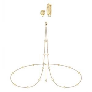 NEW DORNE women's body chain starter set of 3 charm in silver